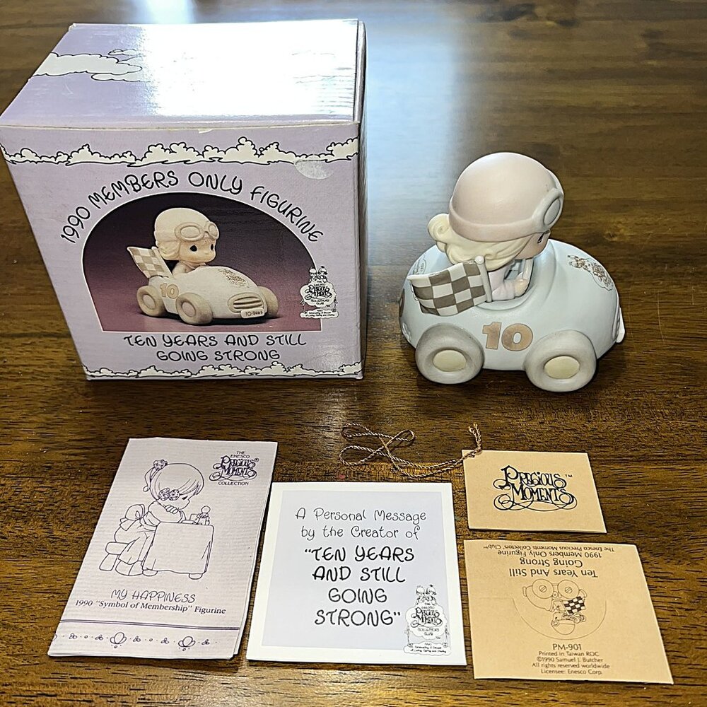Precious Moments "Ten Years And Still Going Strong" Vintage 1990 Porcelain